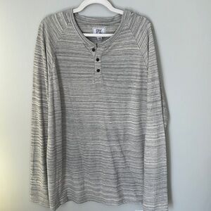 NWT PX Clothing Men's Long-Sleeve Henley in Featherlight Gray